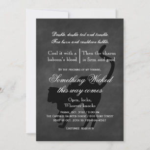 Invitación a Halloween con gato malvado