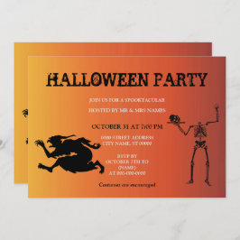 Invitación a Halloween de Brujas Skeleton