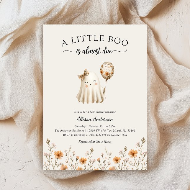 Invitación a Halloween de Cute Ghost Baby Shower (Subido por el creador)