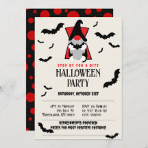 Invitación a Halloween de Cute Vampire Gnome