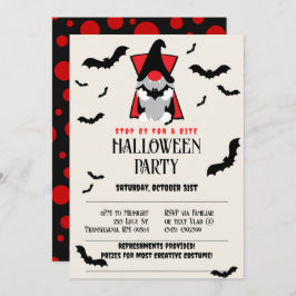 Invitación a Halloween de Cute Vampire Gnome