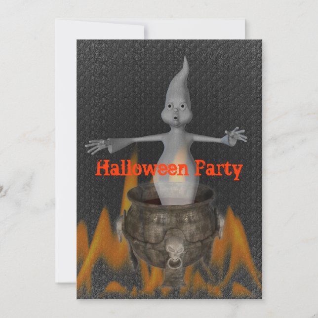 Invitación a Halloween de Flames fantasma (Anverso)