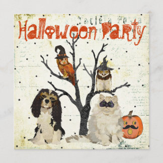 Invitación a Halloween de Mascarada Animales