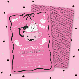 Invitación a Halloween de niños pequeños con negro