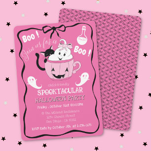 Invitación a Halloween de niños pequeños con negro