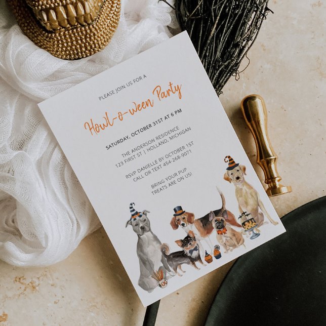 Invitación a Halloween de perro Feliz Independenci (Subido por el creador)