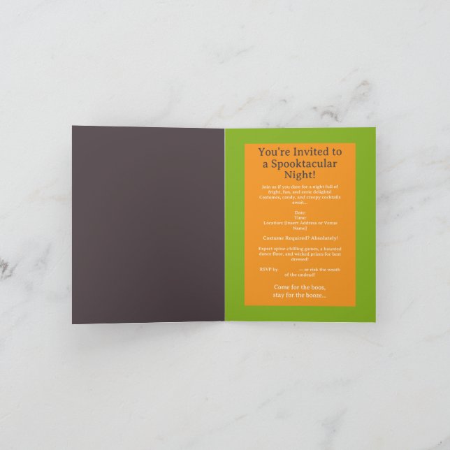 Invitación a Halloween de personalizable (Interior)