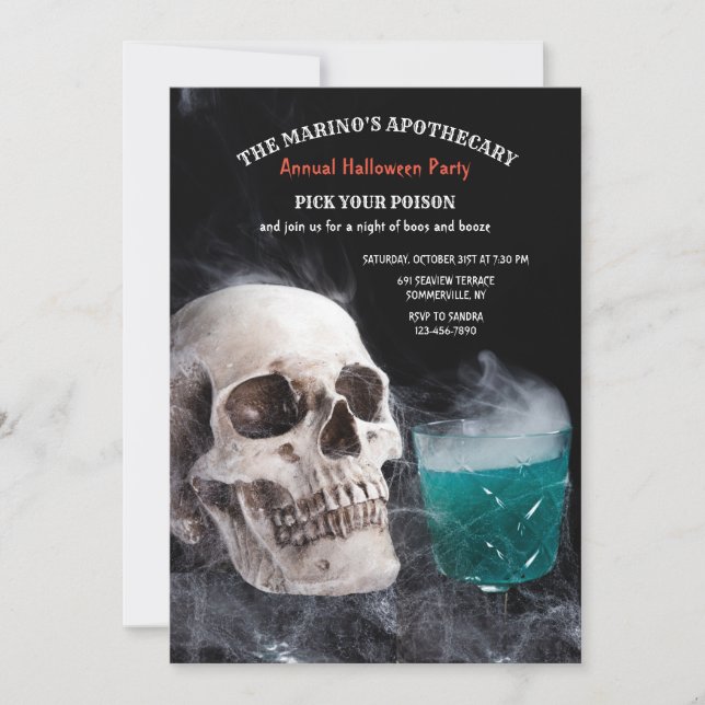 Invitación a Halloween de veneno Brew (Anverso)