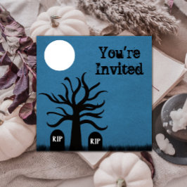 Invitación a Halloween en el cementerio de miedo,
