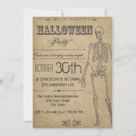 Invitación a Halloween en Skeleton Vintage