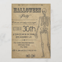 Invitación a Halloween en Skeleton Vintage