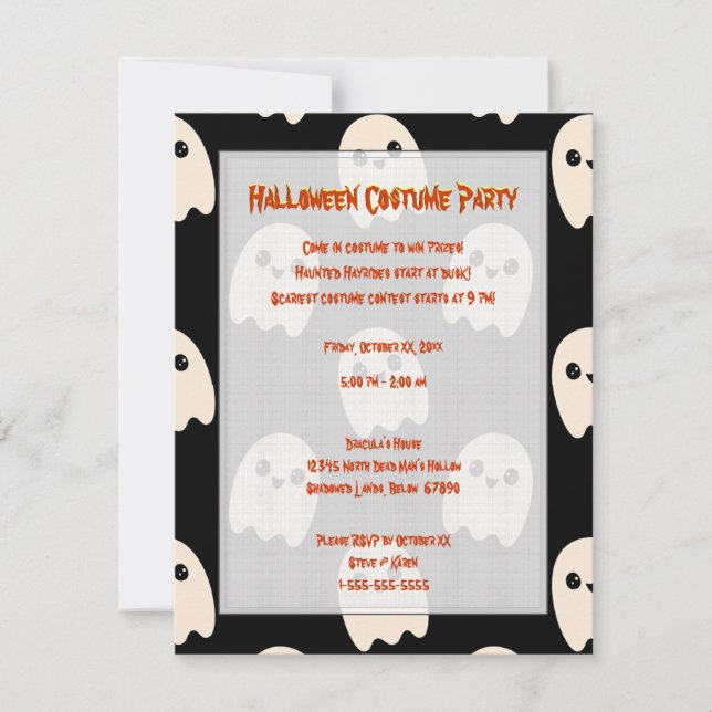 Invitación a Halloween fantasma (Anverso)