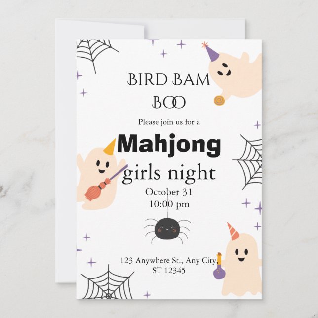 Invitación a Halloween Mahjong (Anverso)