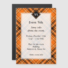 Invitación a Halloween Naranja Tartan