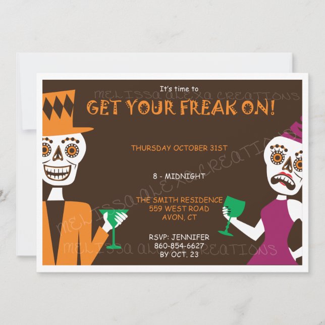 Invitación a Halloween para adultos (Anverso)