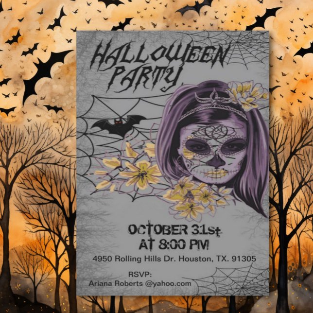 Invitación a Halloween para adultos con miedo de u (Subido por el creador)