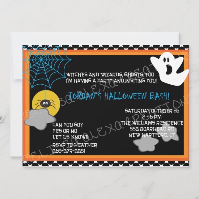 Invitación a Halloween para niños (Anverso)