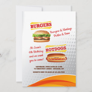 Invitación a hamburguesas y perros callejeros