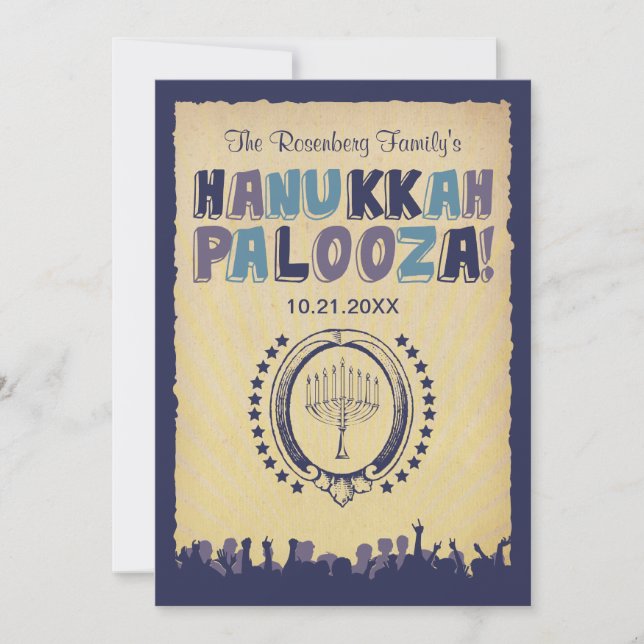 Invitación a Hanukkah Palooza (Anverso)
