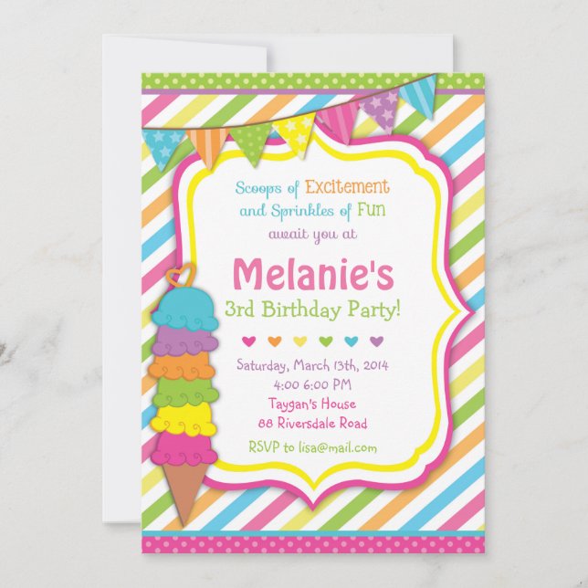 invitación a helados/helados (Anverso)