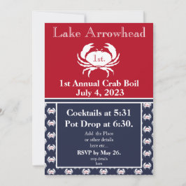 Invitación a hervir en cangrejo Marina Blanca Roja