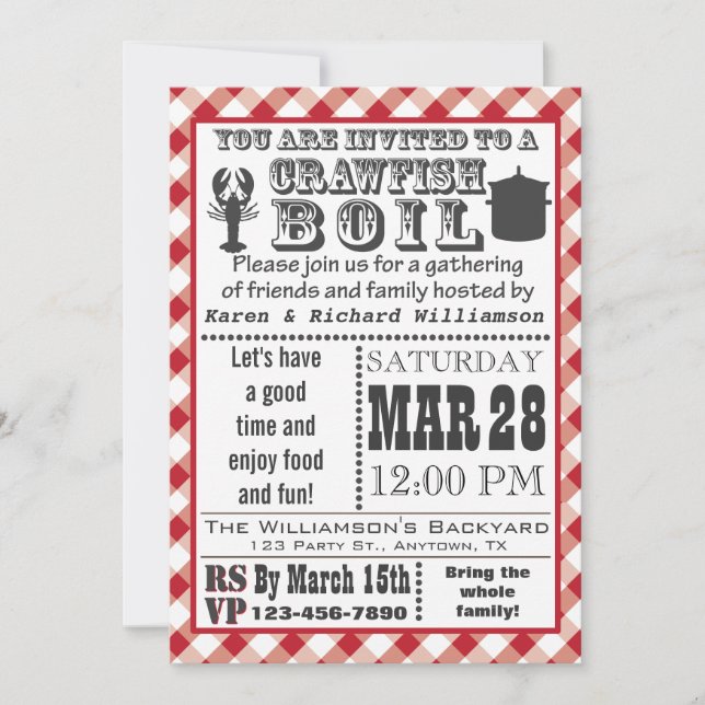 Invitación a hervir peces (Anverso)