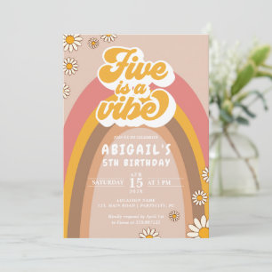 Invitación a Hippie por quinto cumpleaños de Groov