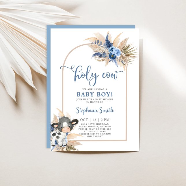 Invitación a Holy Cow Baby Shower Boy (Subido por el creador)