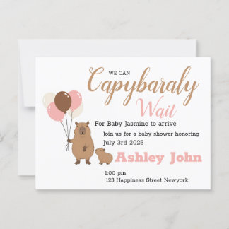 Invitación a honrar a Capybara Baby Shower | Tarje