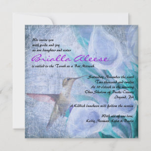 Invitación a HUMMINGBIRD & CALLA LILY Bat Mitzvah