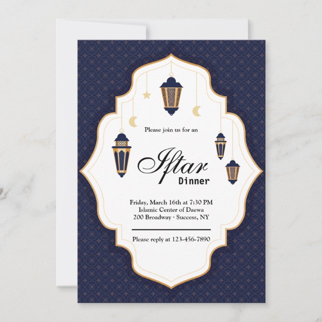 Invitación a Iftar de Ramadán (Anverso)