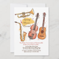 Invitación a instrumentos de latón y cadena