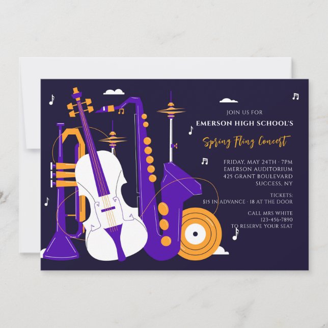 Invitación a instrumentos musicales (Anverso)