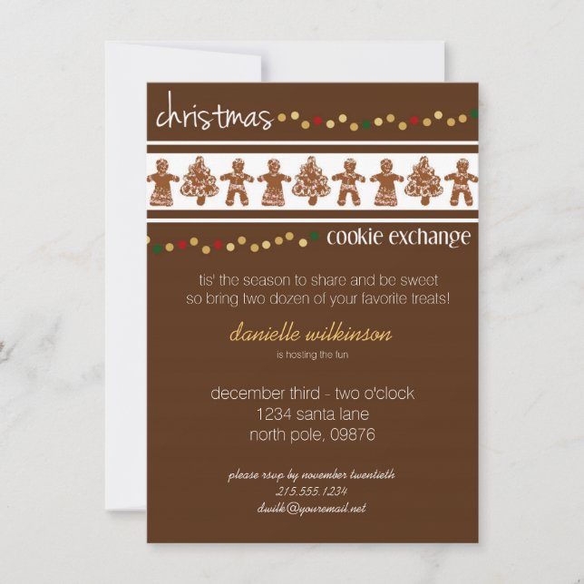 Invitación a Intercambio de cookies de Navidades (Anverso)