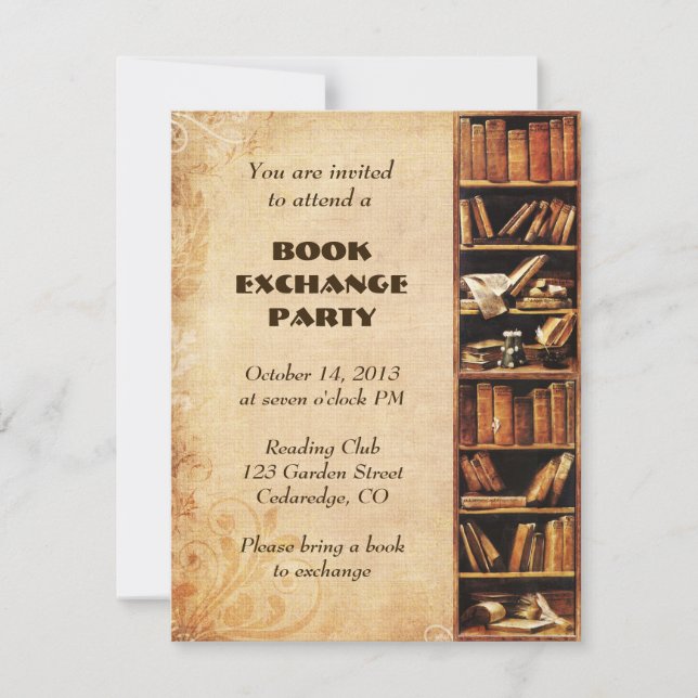 Invitación a intercambio de libros (Anverso)