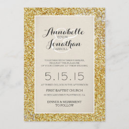 Invitación a Invitación de Boda Purpurina de oro