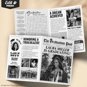 Invitación a Invitación de periódico de graduación