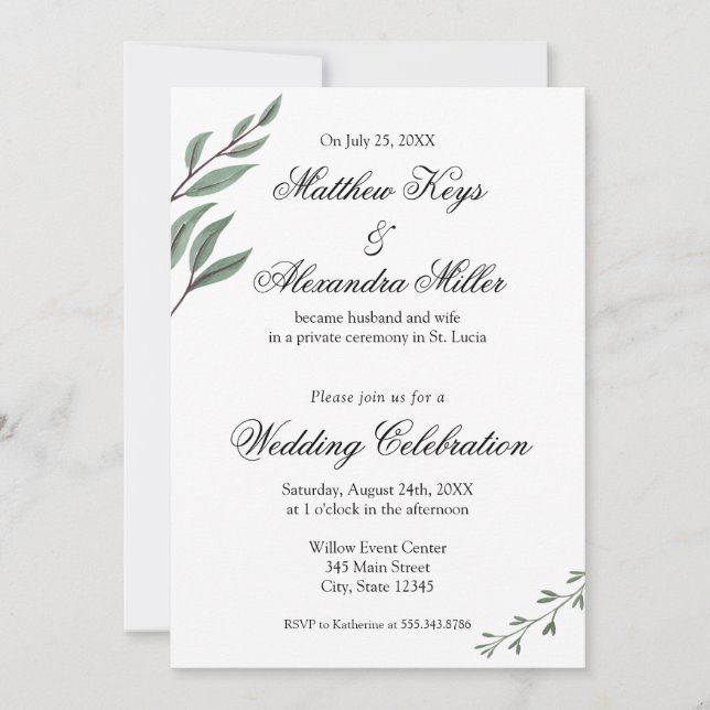 Invitación a Invitación y recepción de bodas (Anverso)