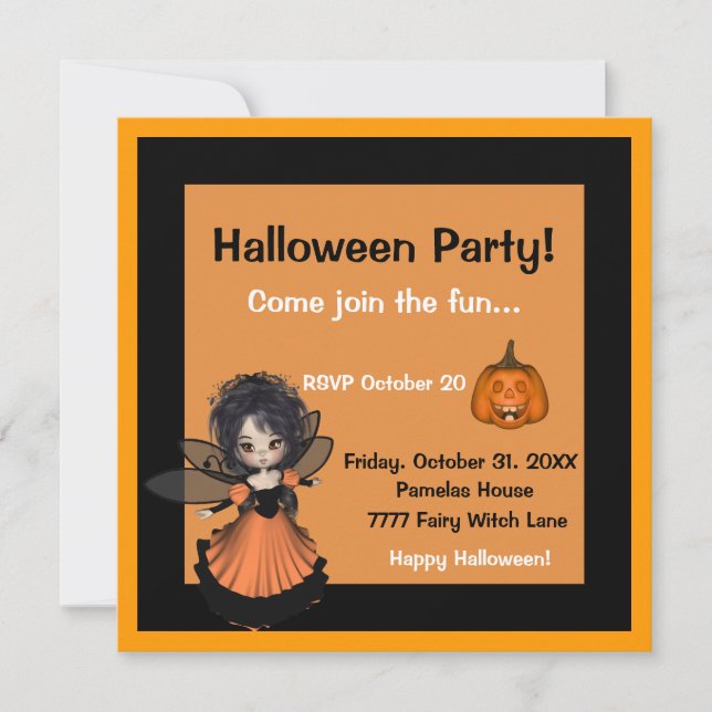 Invitación a Jack sonriente de Halloween (Anverso)