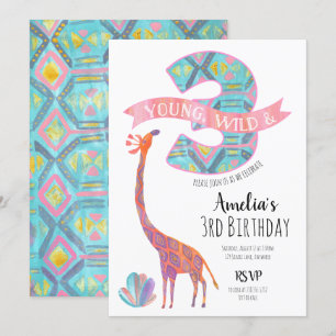 Invitación a jóvenes silvestres y a tres cumpleaño