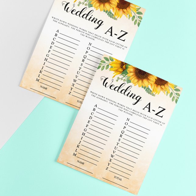Invitación a juego de novias con girasol boda A-Z (Subido por el creador)