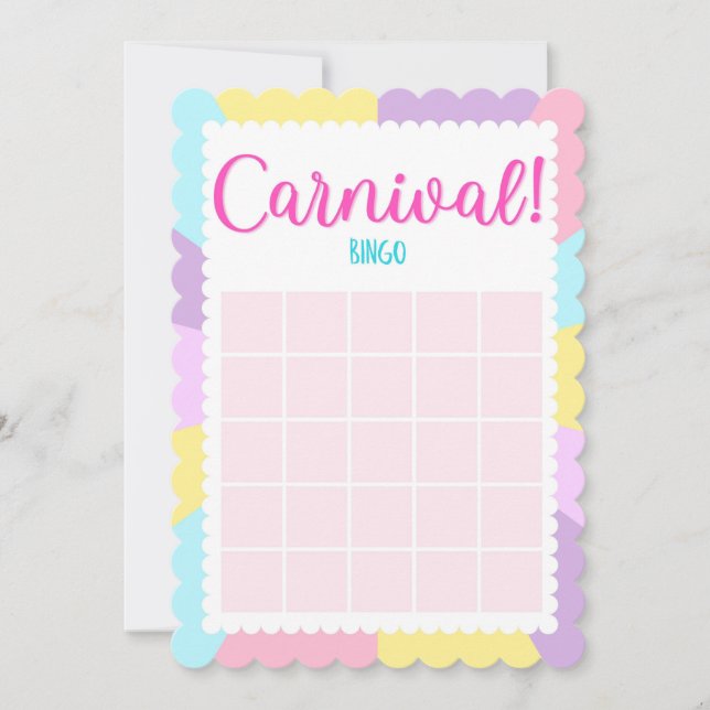 Invitación a juegos de bingo de Baby shower de Pas (Anverso)