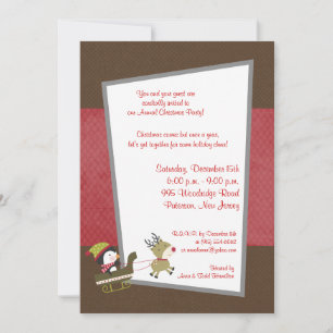 Invitación a juegos de Navidades de renos/pingüino
