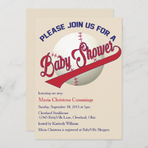 Invitación a jugar al béisbol en Baby Shower