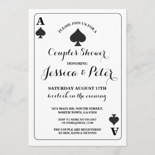 Invitación a jugar con cartas o a la Reina Rey Las
