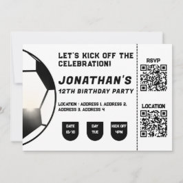Invitación a jugar fútbol en blanco y negro