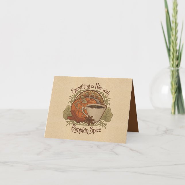 Invitación a juntar café con especias de calabaza (Anverso)
