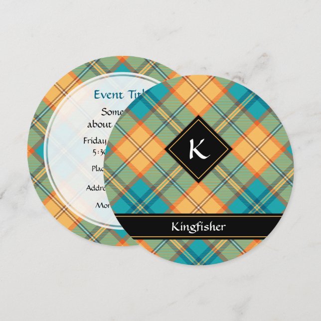 Invitación a Kingfisher Tartan (Anverso / Reverso)