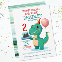 Invitación a la 2ª fiesta de cumpleaños de T Rex D
