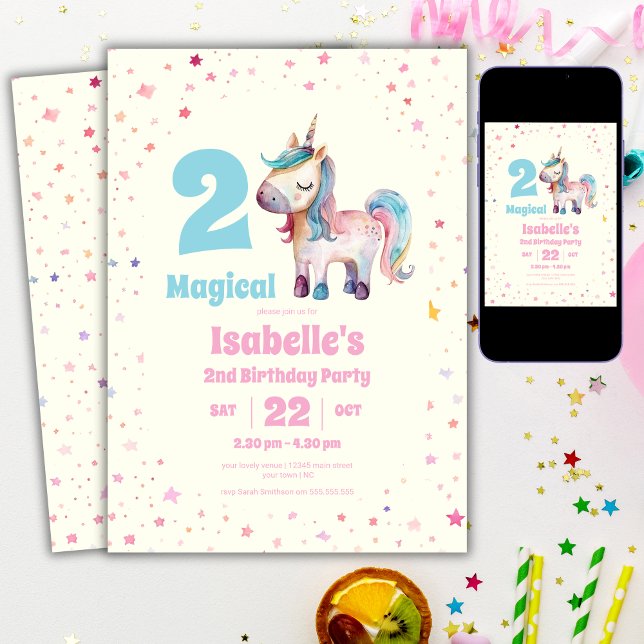 Invitación a la 2ª fiesta de cumpleaños de Unicorn (Subido por el creador)